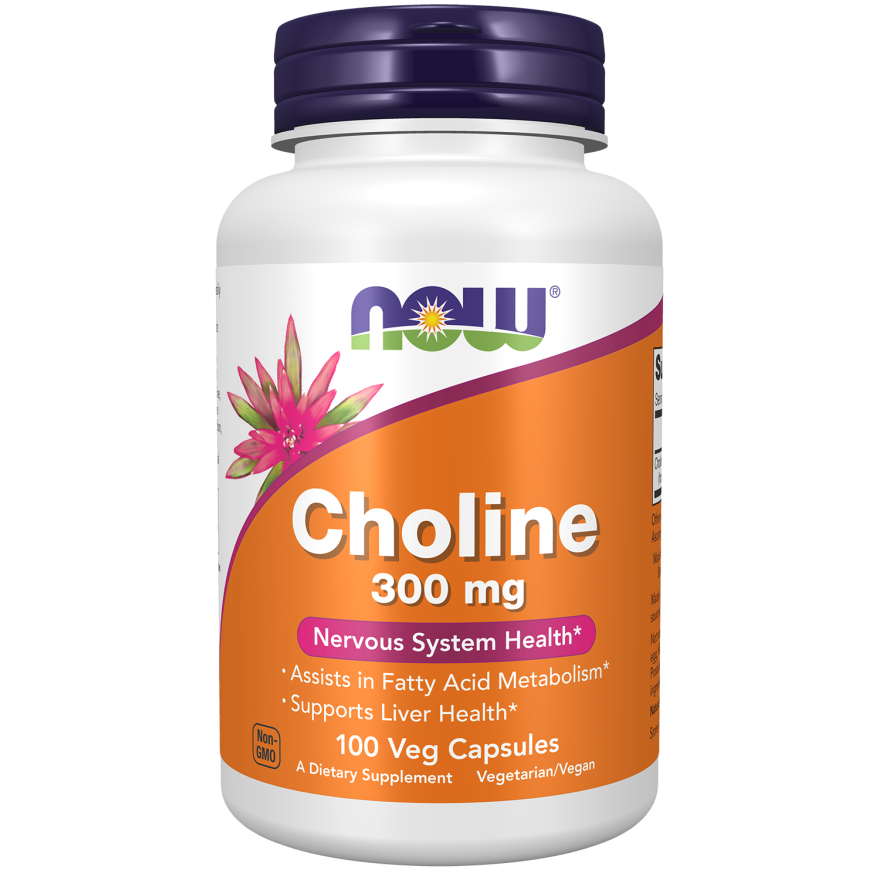 NOW Choline 300 mg - 100 Veg Capsules