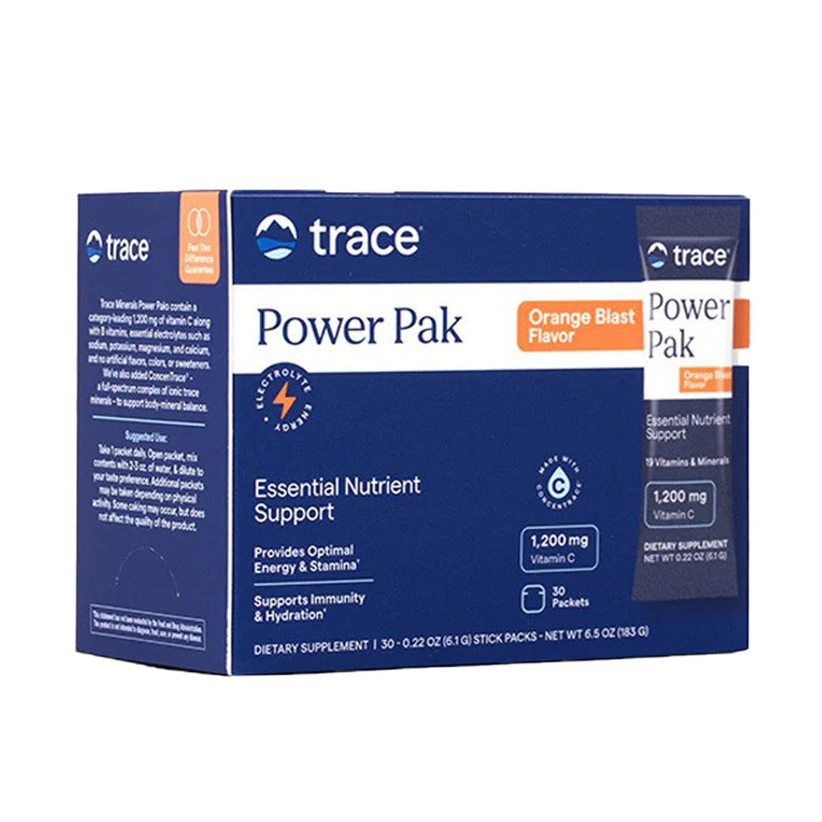 Trace Minerals - Power Pak Non-GMO Orange 30 Packets - GOLDFARMACI