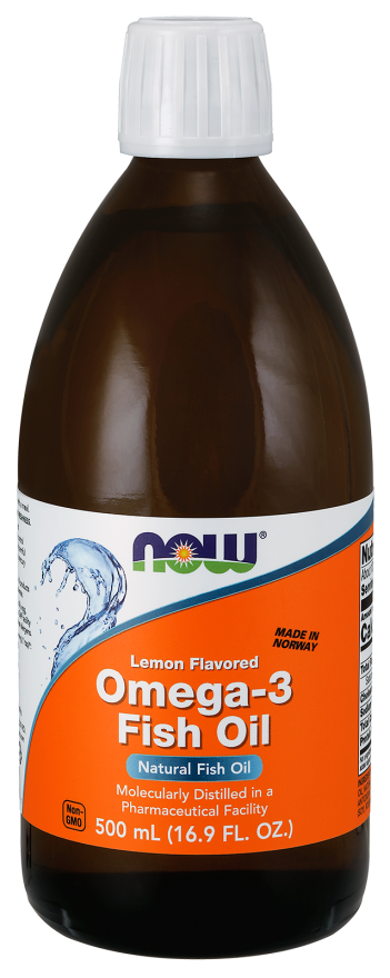 NOW Omega-3 Fish Oil Liquid Lemon - 500 ml