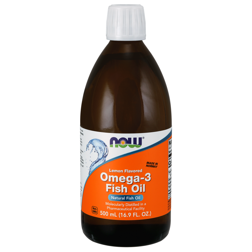 NOW Omega-3 Fish Oil Liquid Lemon - 500 ml