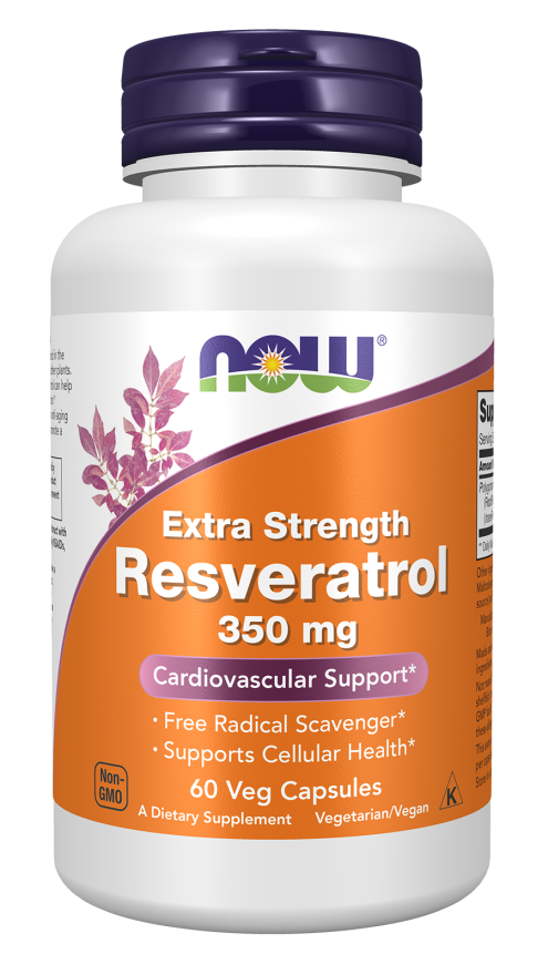 NOW Resveratrol Extra Strength 350 mg - 60 Veg Capsules