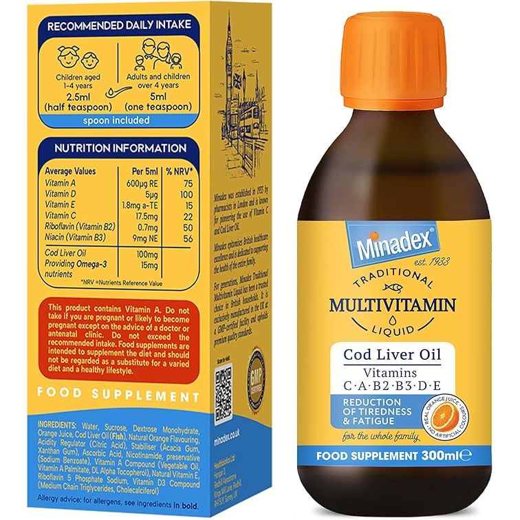 Minadex Cod Liver Oil & Multivitamin Liquid