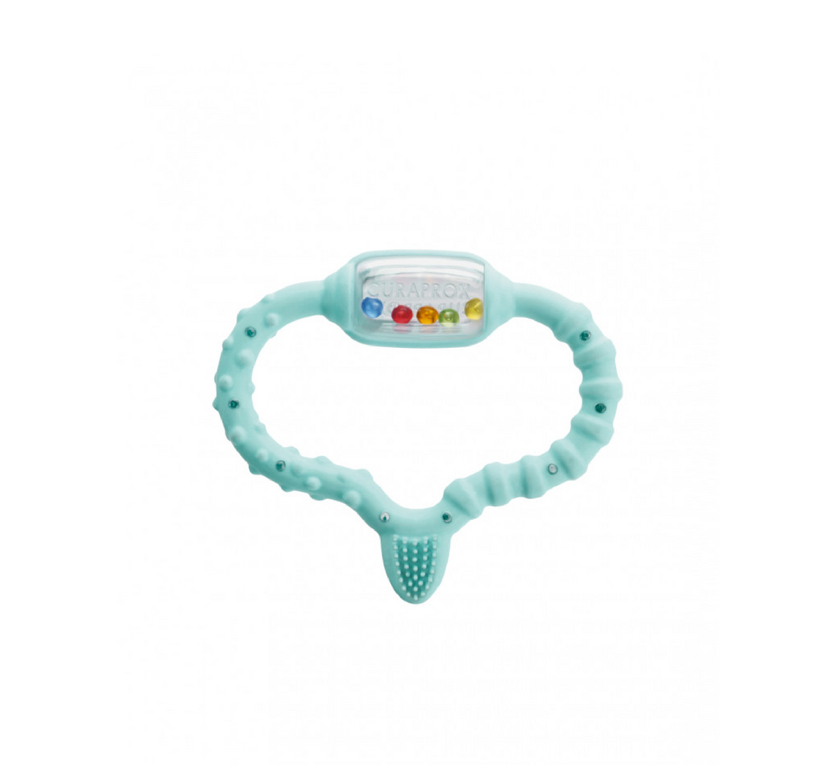 Unaza Curaprox Baby Teething, ngjyrë turquoise