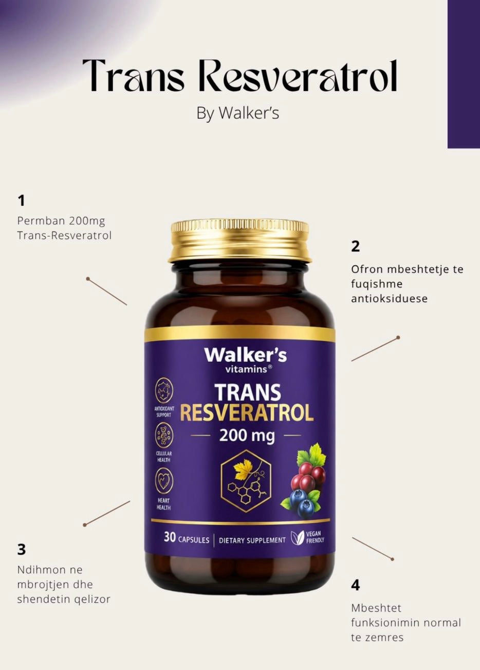 Walker’s Vitamins Trans Resveratrol 200 mg, 30 Capsules