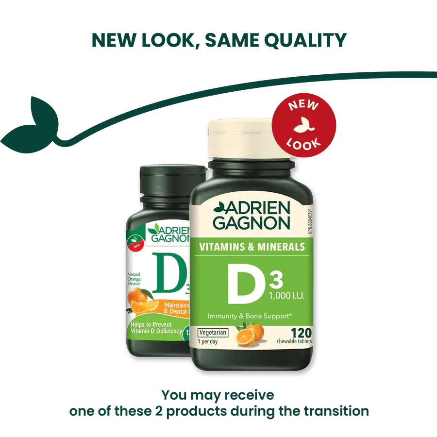 Adrien Gagnon - Vitamin D3 1000 UI Chewable - GOLDFARMACI