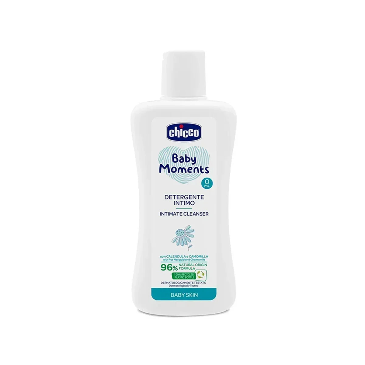 Chicco Baby Moments Intimate Cleanser bottle for baby skin, featured by Goldfarmaci Albania