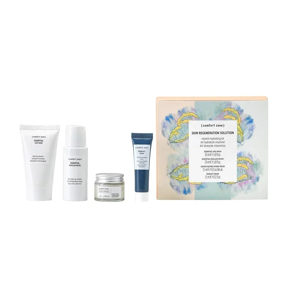Comfort Zone Skin Regeneration Solution Set with four skincare products and box, Goldfarmaci