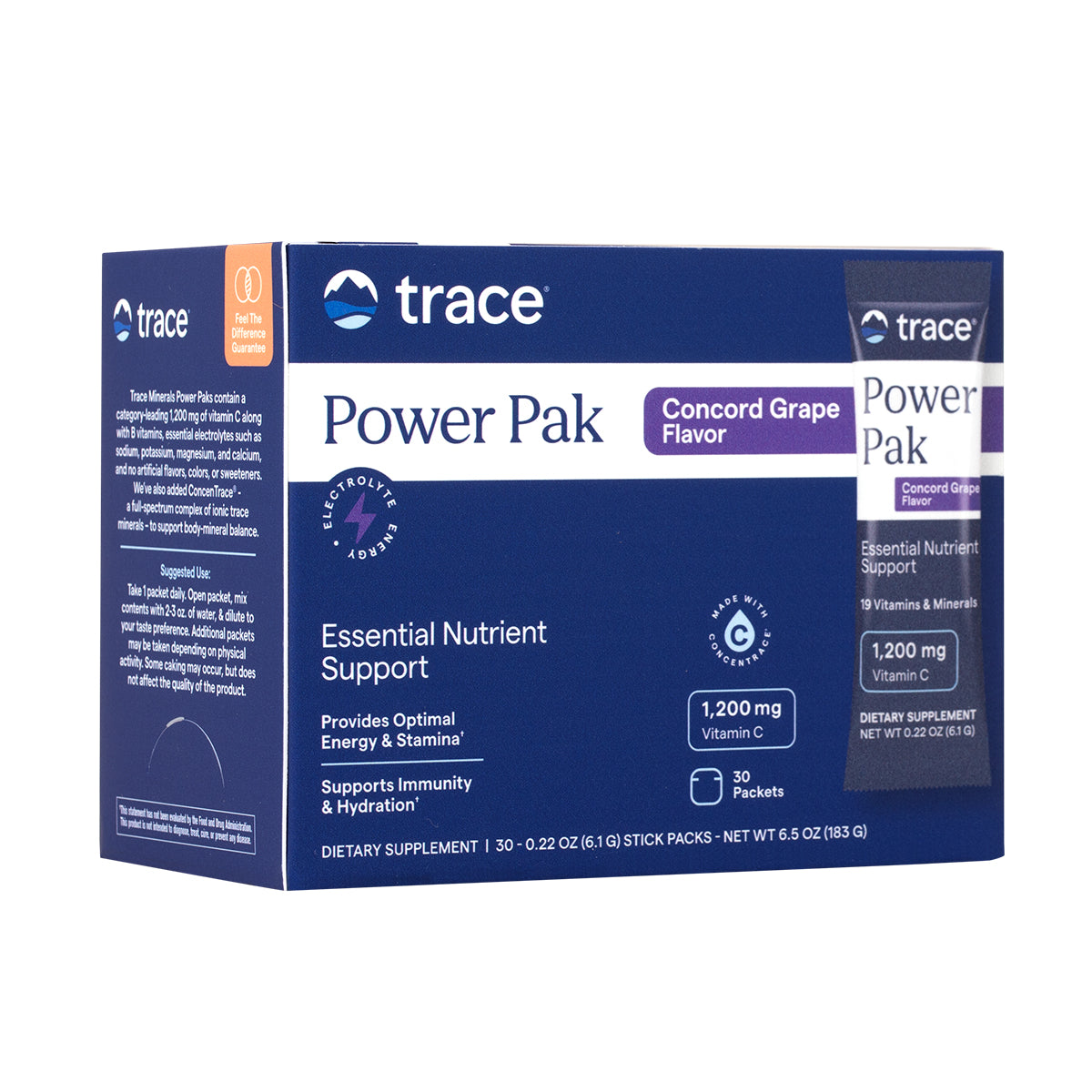Trace Minerals - Electrolyte Stamina Power Pak Concord Grape 30 Packets - GOLDFARMACI