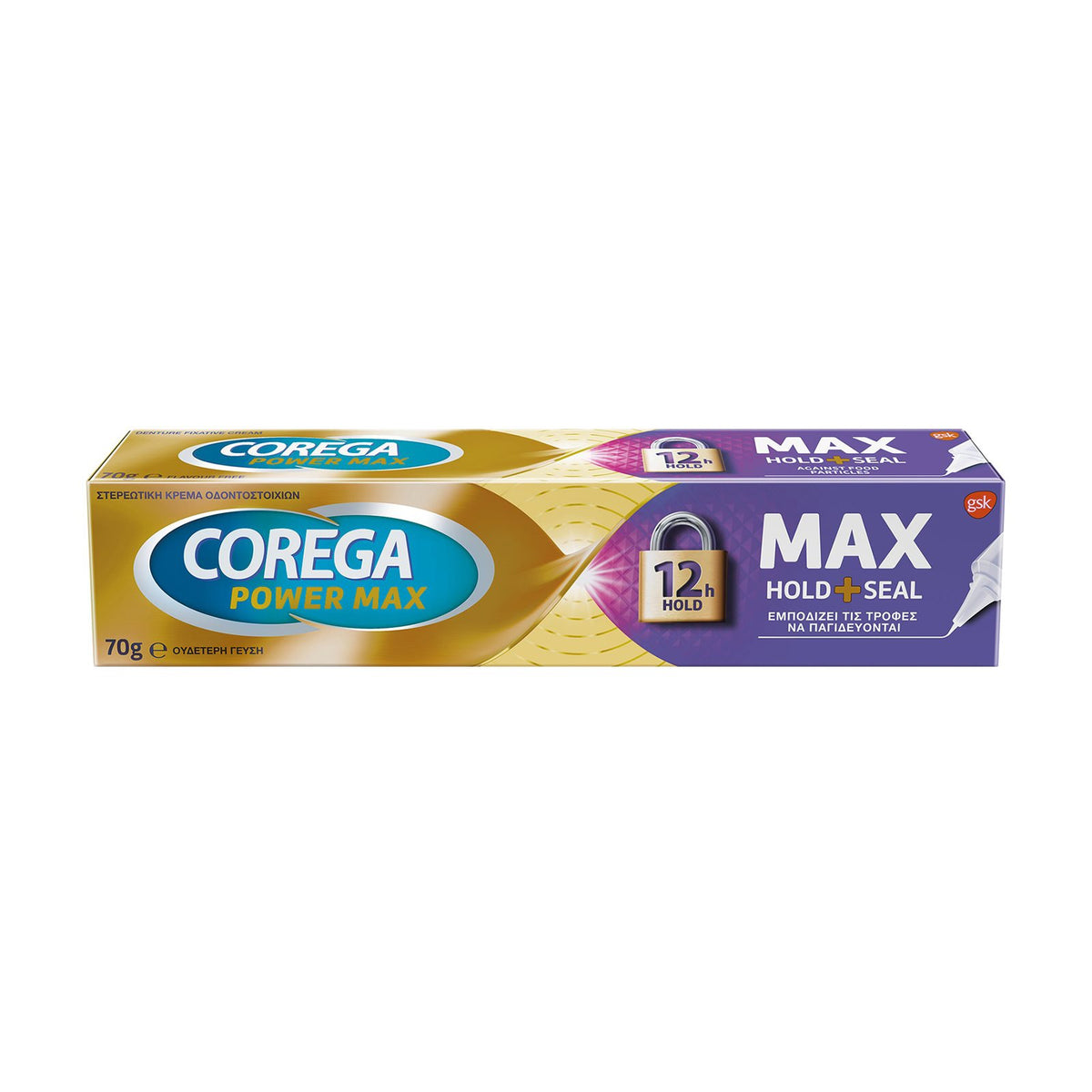 Corega Power Max Hold + Seal Denture Adhesive Cream 70 g