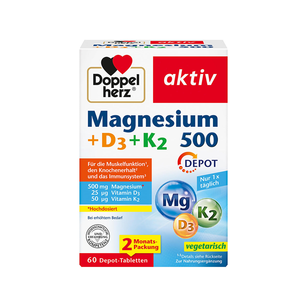 Doppelherz Magnesium 500 D3 K2
