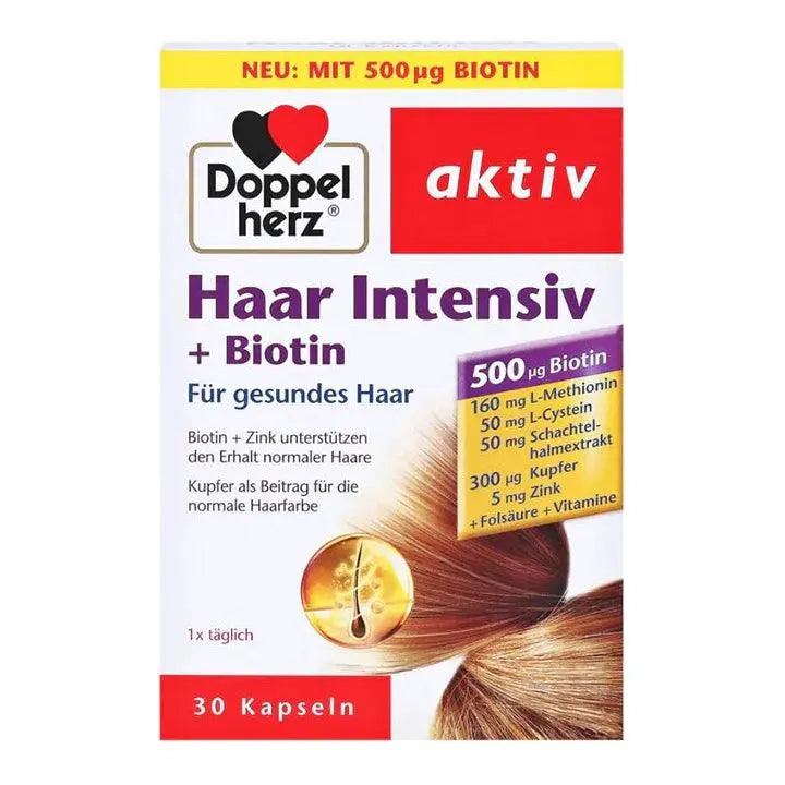 DoppelHerz - Haar Intensiv + Biotin 30caps - GOLDFARMACI