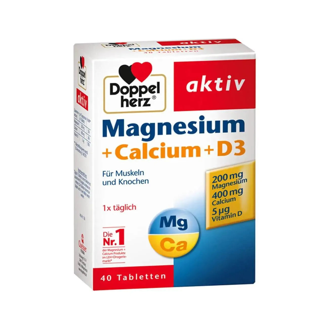 DoppelHerz - Magnesium Calcium D3 (40 tb) - GOLDFARMACI