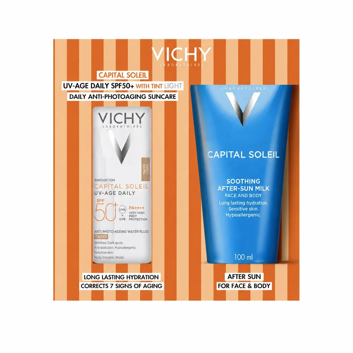 Vichy - Capital Soleil UV-Age Daily Tinted Sunscreen Light SPF50+ Gift Set