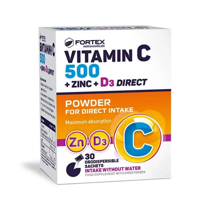 Fortex - Vitamin C 500 + Zink + D3 Direct - GOLDFARMACI