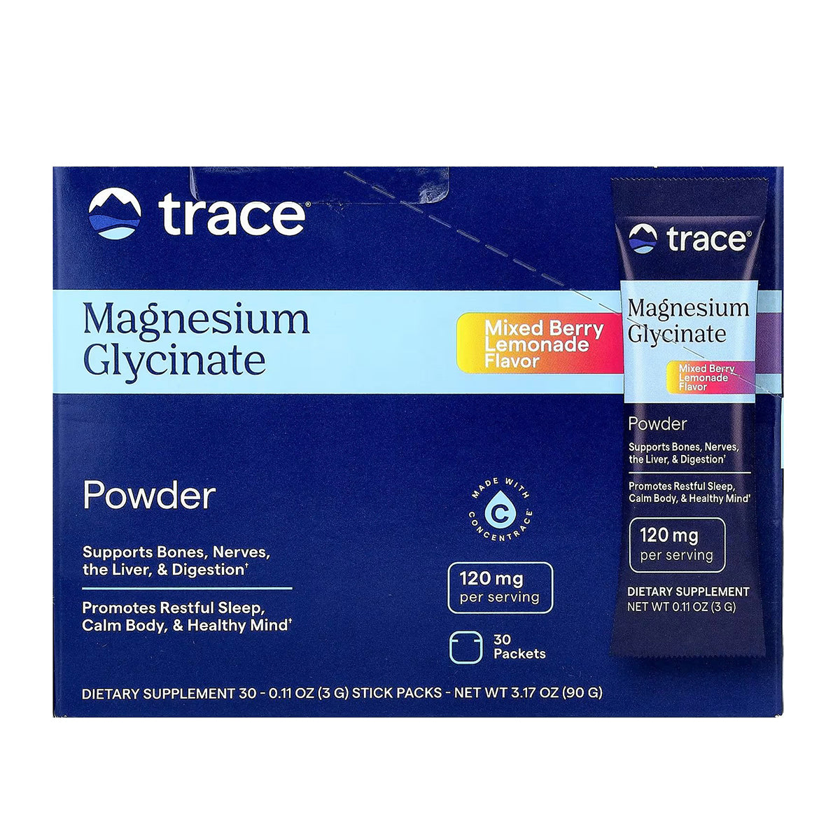 Trace Minerals - Magnesium Glycinate Berry Lemonade 30 Packets - GOLDFARMACI