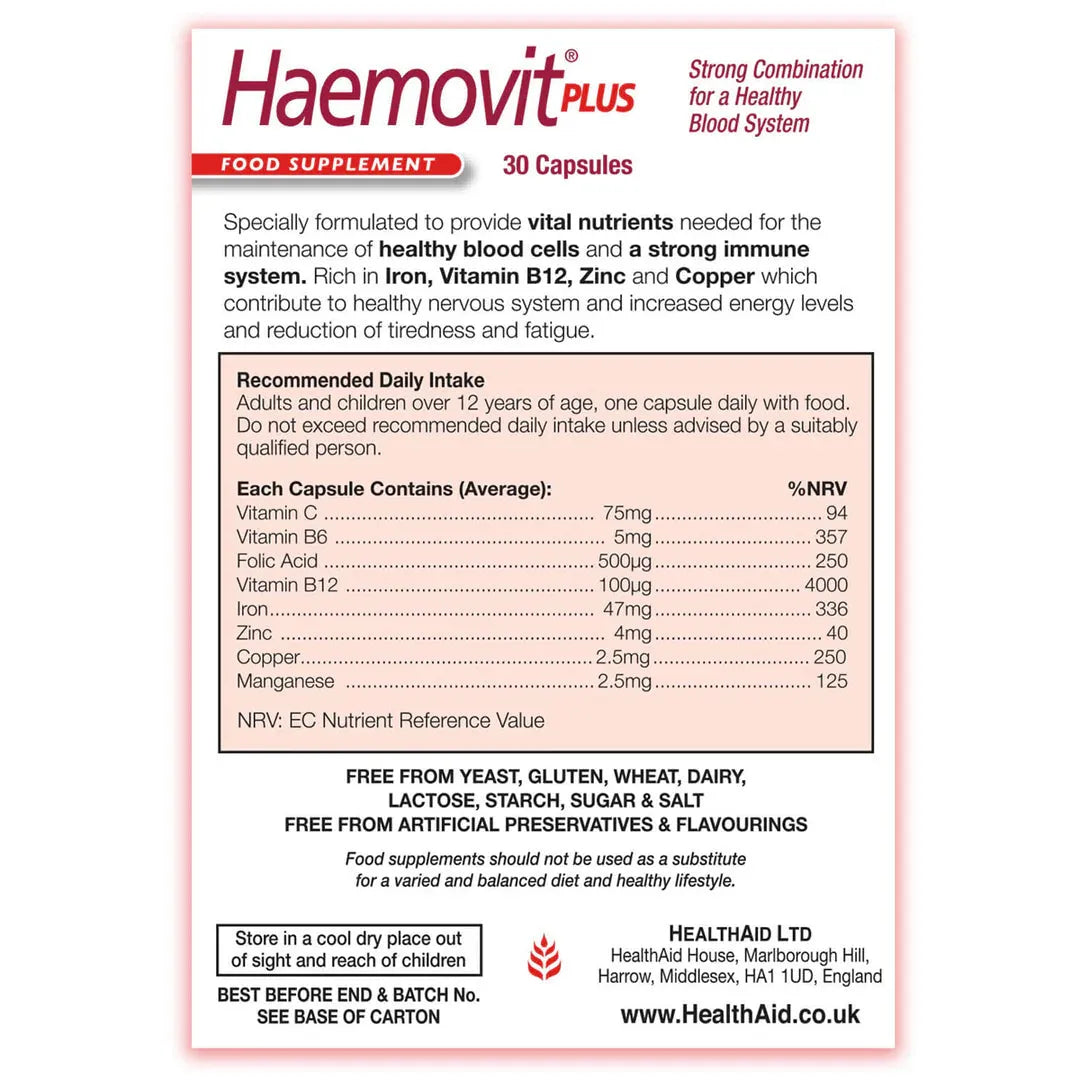 Health Aid - Haemovit Plus - GOLDFARMACI
