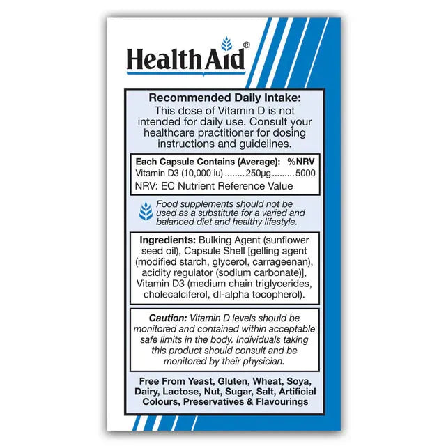 Health Aid - Vitamin D3 10,000IU - GOLDFARMACI