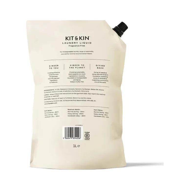 Kit&Kin - Laundry Liquid 1000ml (Refill Pouch) - GOLDFARMACI
