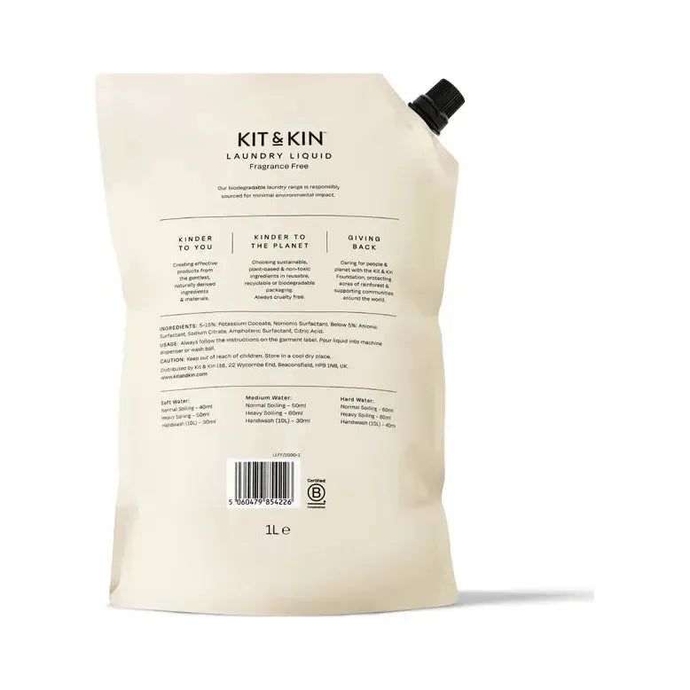 Kit&Kin - Laundry Liquid 1000ml (Refill Pouch) - GOLDFARMACI