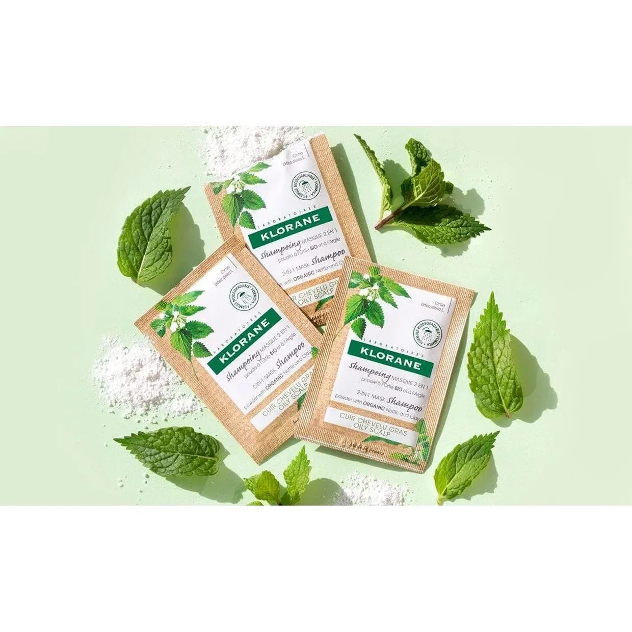 Klorane - Oil Control 2-in-1 Mask Shampoo Powder with Nettle - GOLDFARMACI