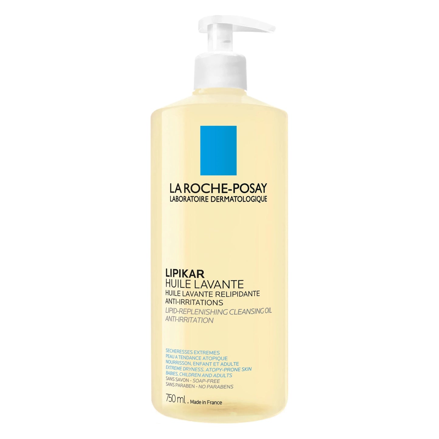 La Roche-Posay Lipikar cleansing oil bottle, 750ml, available at Goldfarmaci online pharmacy