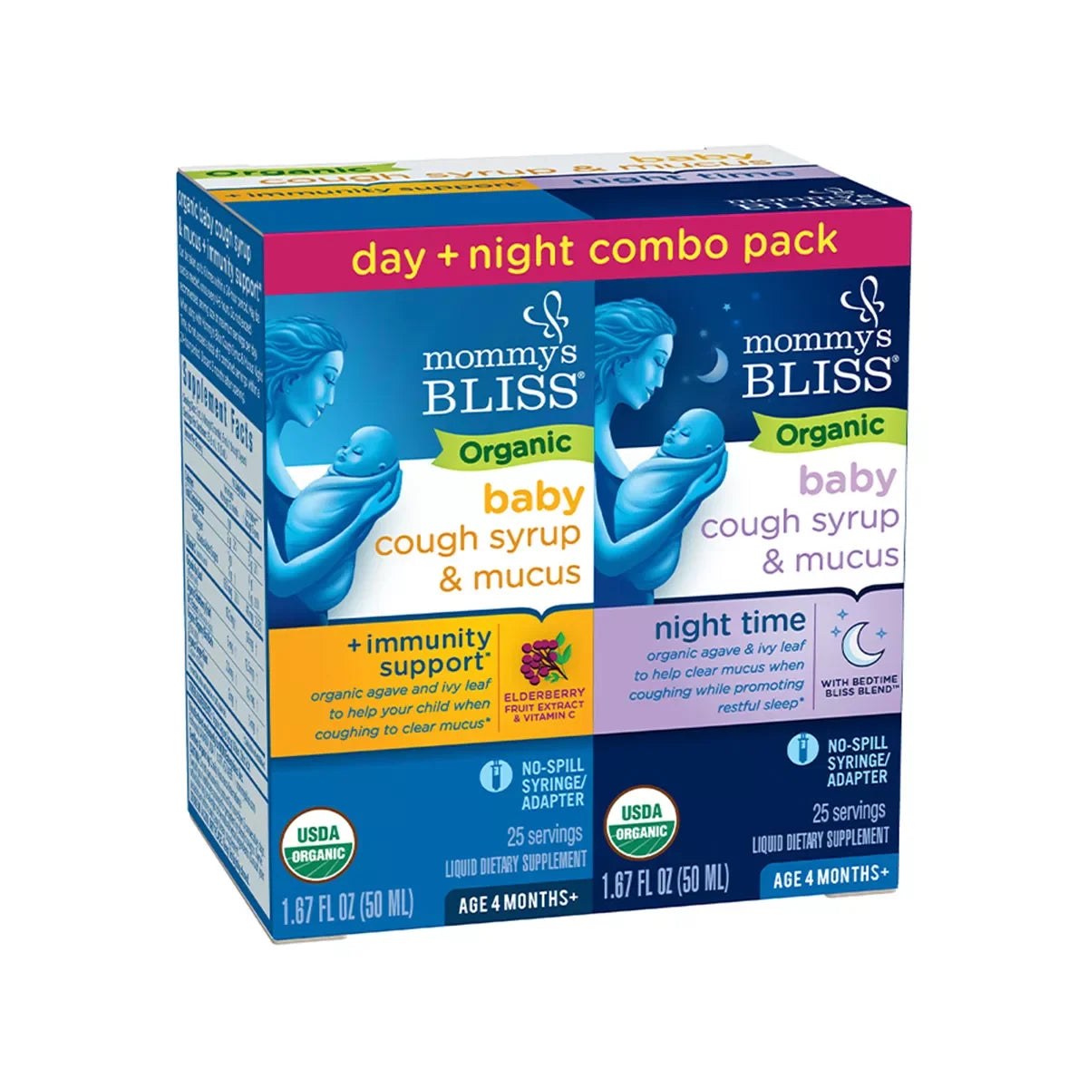 Mommy's Bliss - Organic Baby Cough Syrup + Night Time Combo Pack - GOLDFARMACI