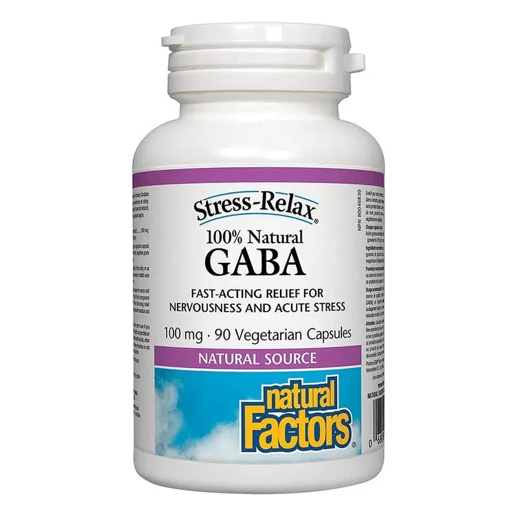 Natural Factors 100% Natural GABA 100 mg 90 Vegetarian Capsules