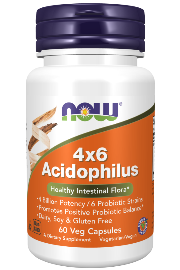 NOW Acidophilus 4x6 60 Veg Capsules
