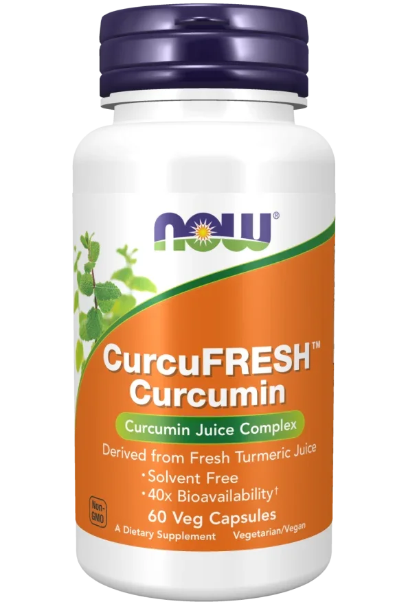 NOW CurcuFRESH Curcumin, 60 vegetarian capsules