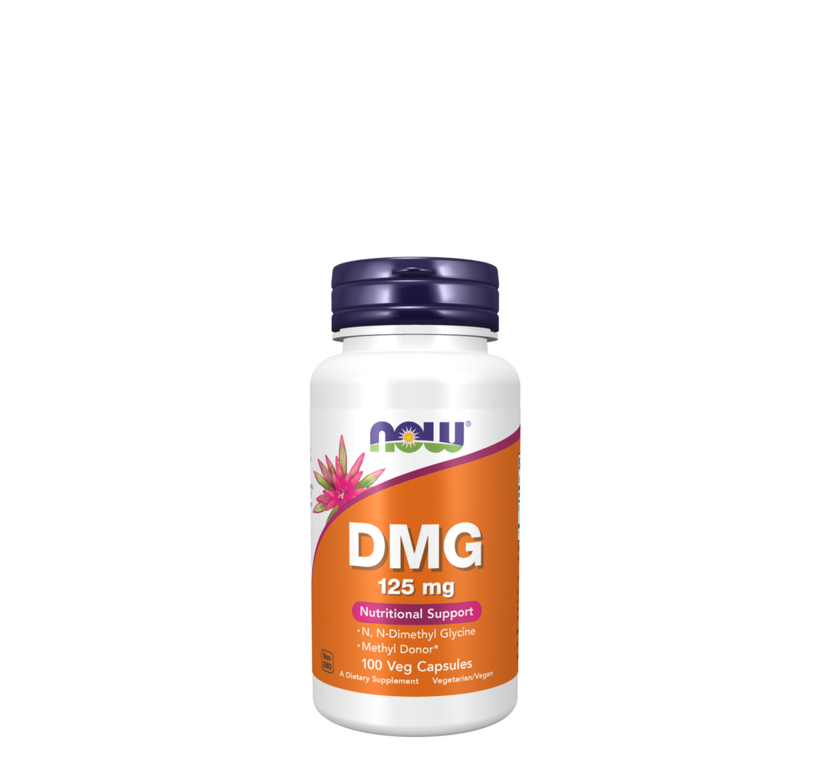 NOW DMG 125 mg, 100 vegetarian capsules