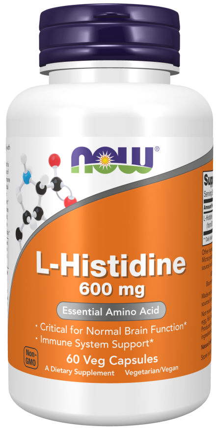 NOW L-Histidine 600 mg 60 Veg Capsules
