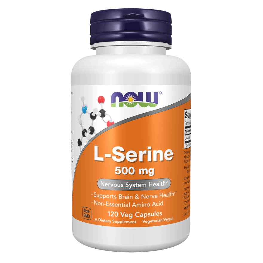 NOW L-Serine 500 mg 120 Veg Capsules