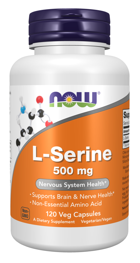 NOW L-Serine 500 mg 120 Veg Capsules