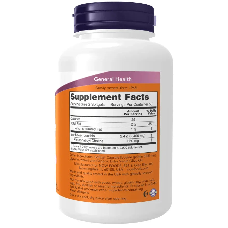 Now - Sunflower Lecithin 1200 mg - GOLDFARMACI