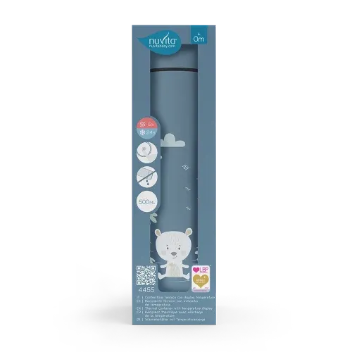 Nuvita - Stainless steel thermal bottle with LED thermometer - 4455 - GOLDFARMACI