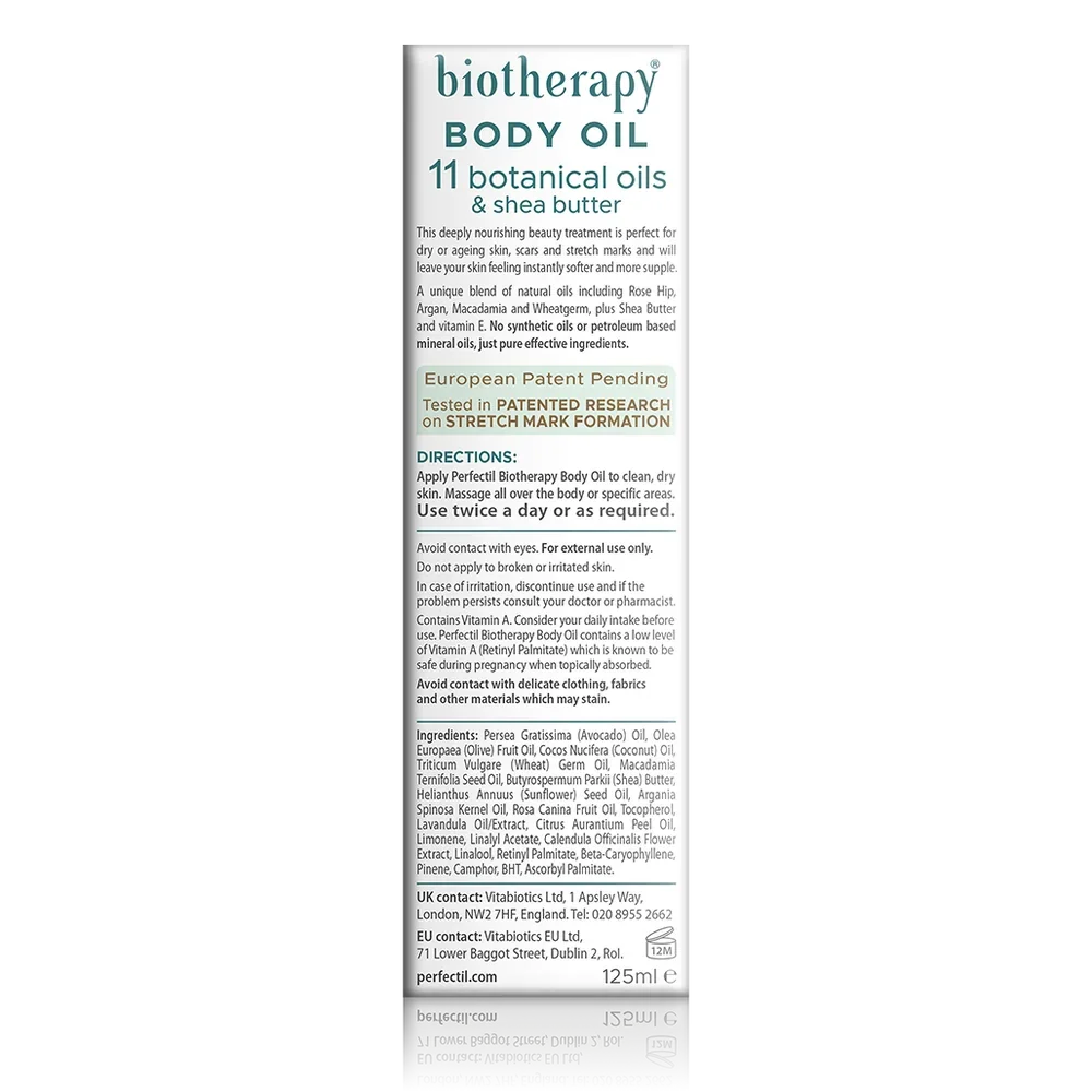 Vitabiotics Perfectil Biotherapy Body Oil 125 ml back pack