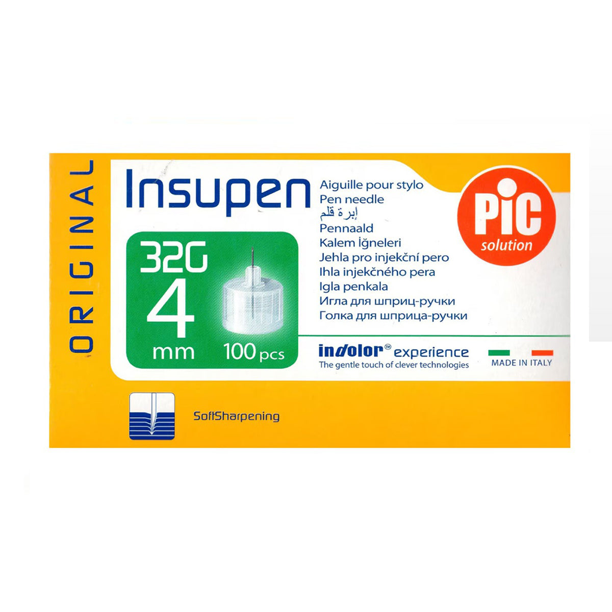 Pic Insulin Pen Needles G32 4 mm 100 pcs