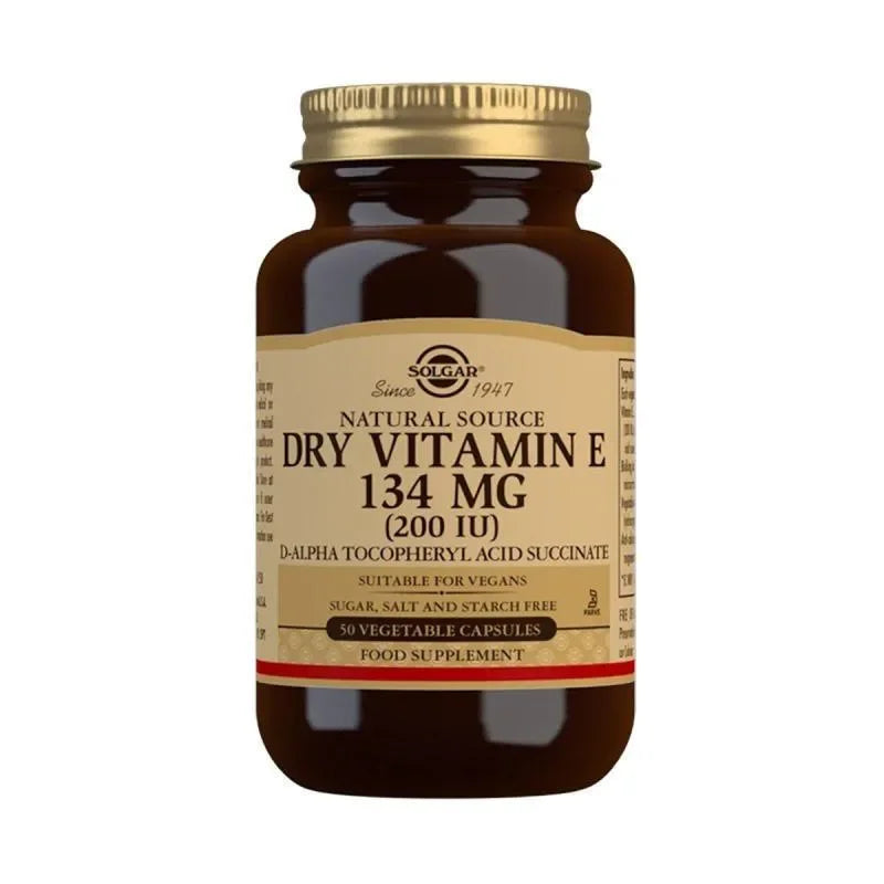 Solgar - Dry Vitamin E 134 mg, 50 capsules - GOLDFARMACI