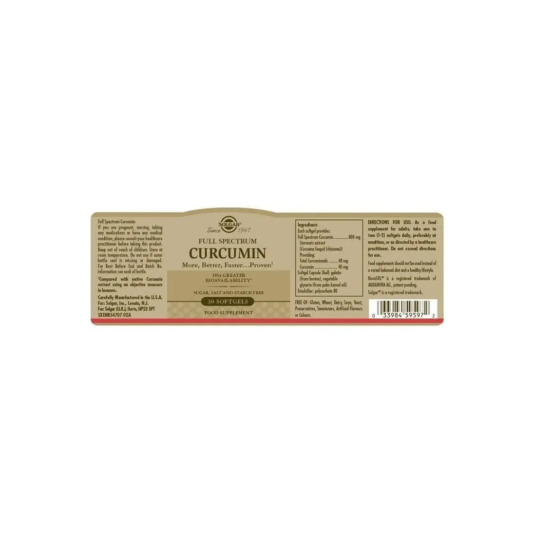 Solgar - Full Spectrum Curcumin 30 caps - GOLDFARMACI