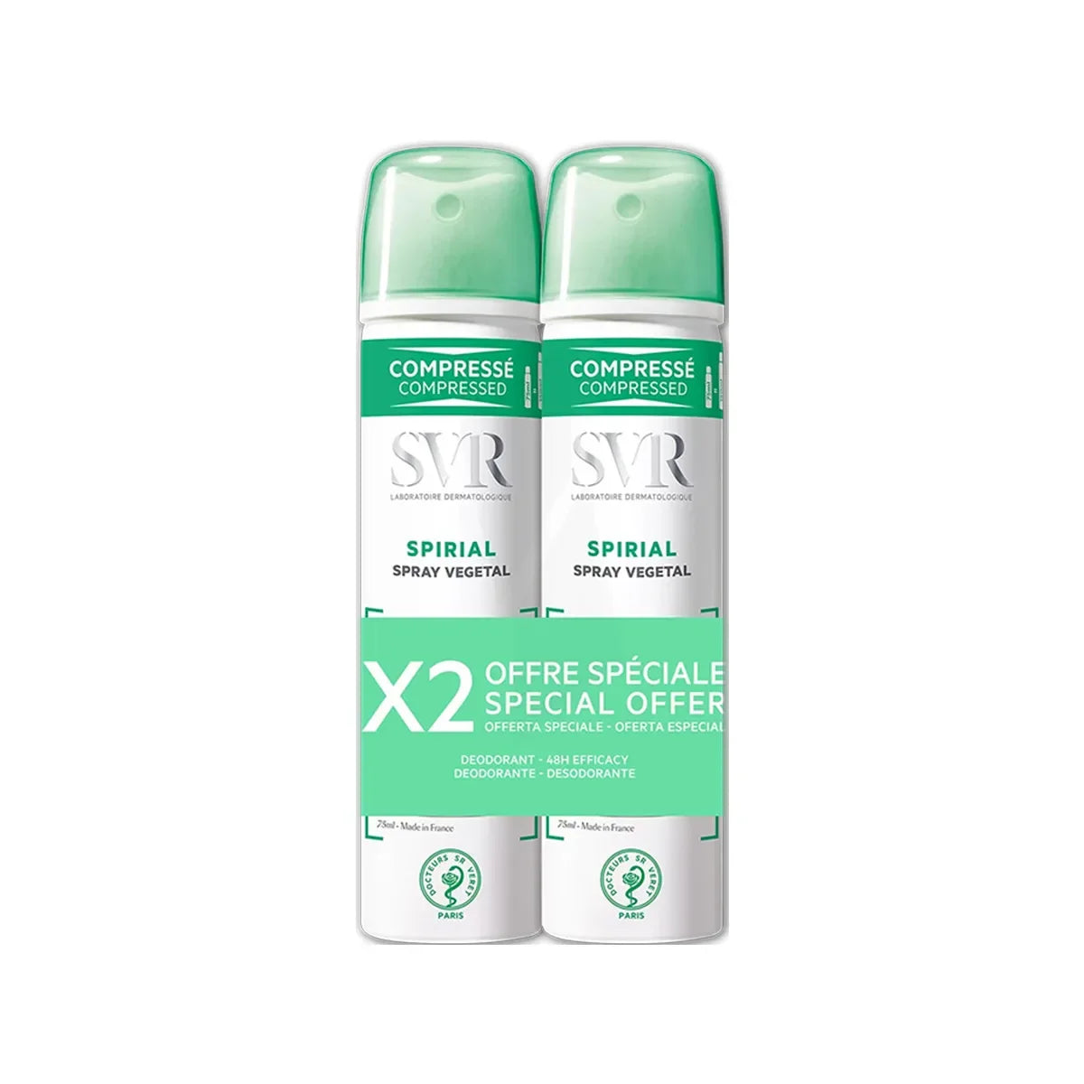 SVR - Spirial Vegetal Deodorant Spray (24h) Duo Pack