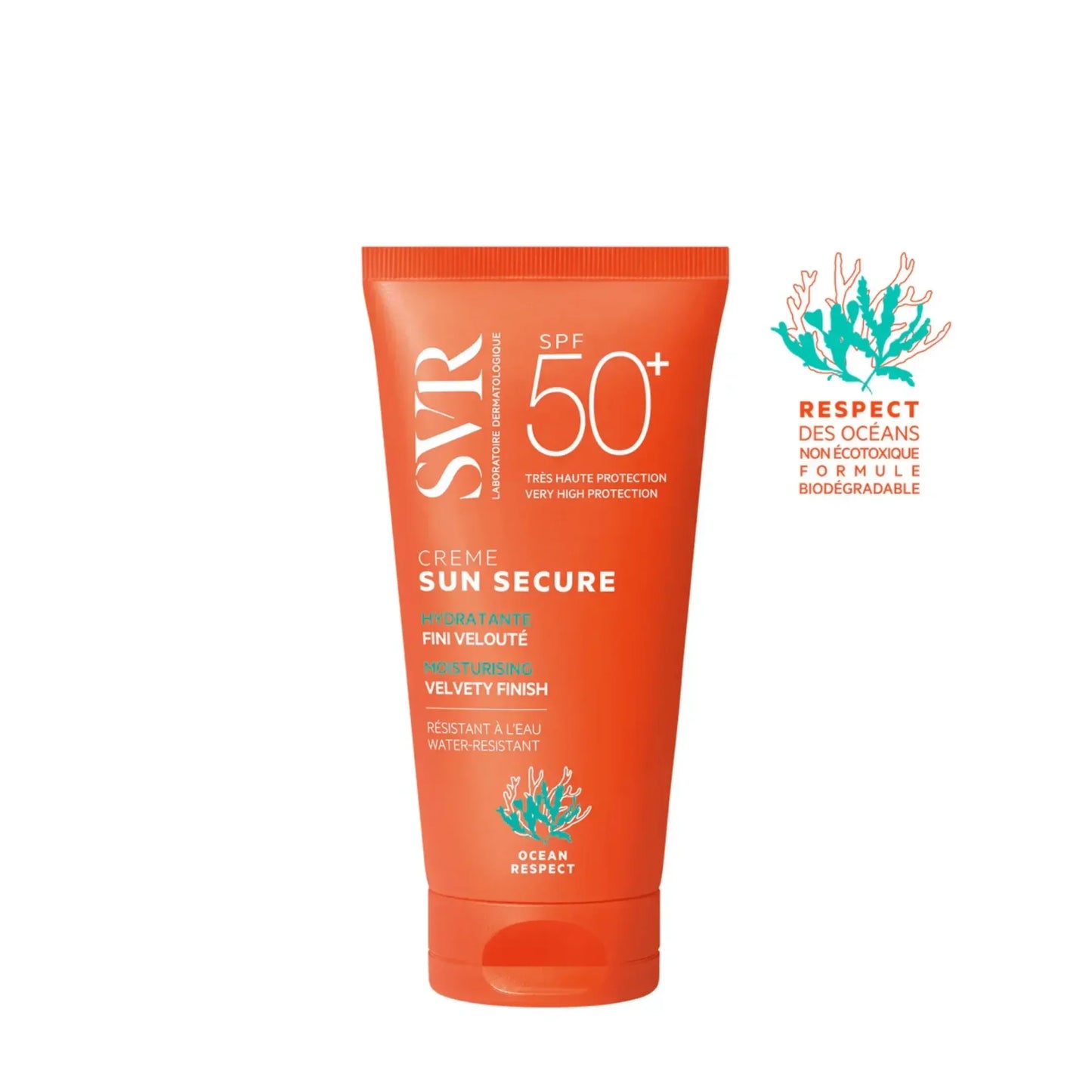 SVR Sun Secure Cream SPF50+ sunscreen tube, water-resistant, for sale at Goldfarmaci online pharmacy