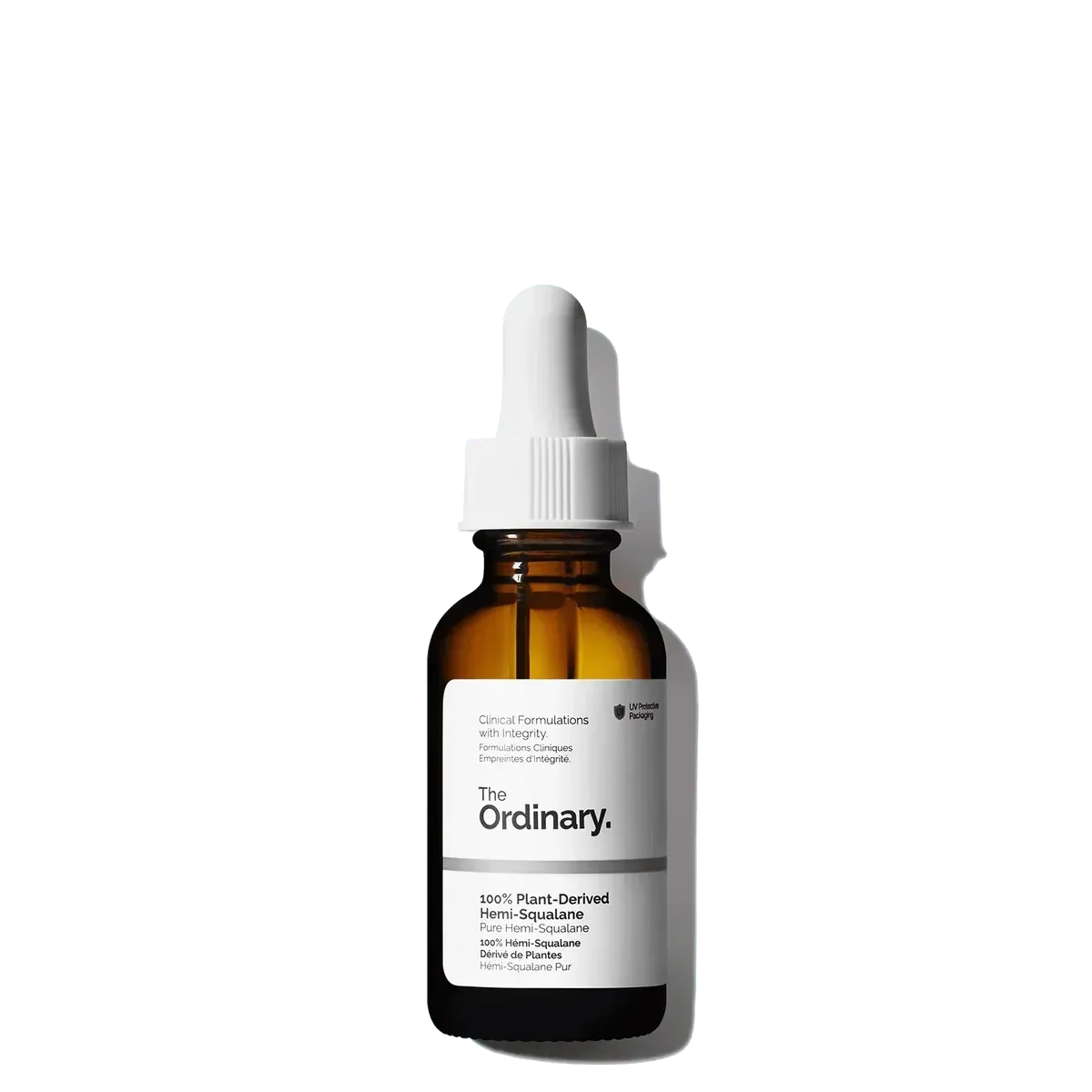 The Ordinary 100% Plant-Derived Hemi-Squalane serum bottle with dropper, skincare product at Goldfarmaci