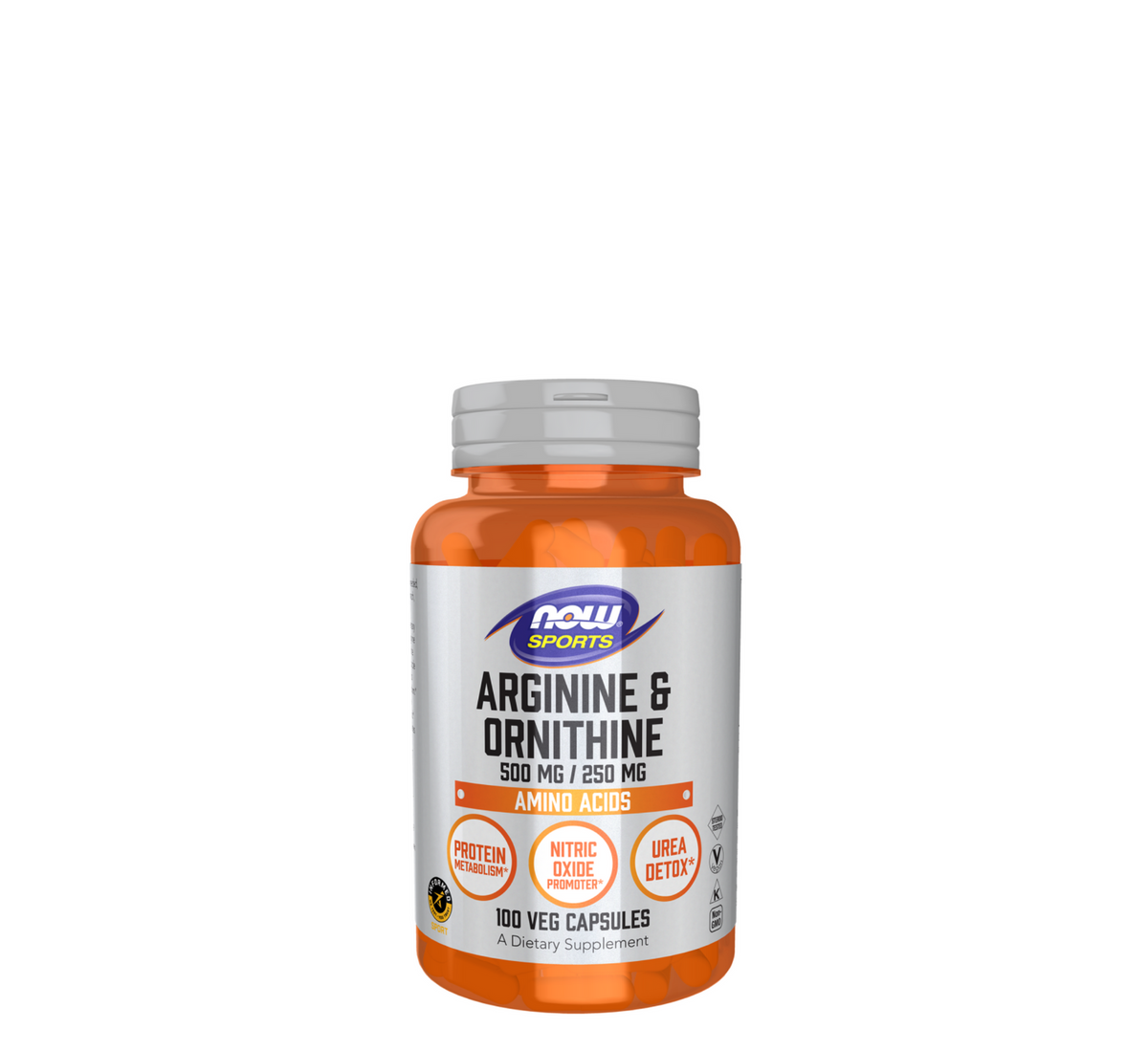 NOW Arginine & Ornithine 500 mg / 250 mg – 100 veg capsules