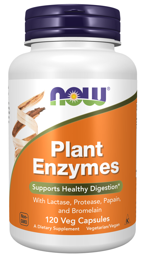 NOW Plant Enzymes 120 veg capsules bottle