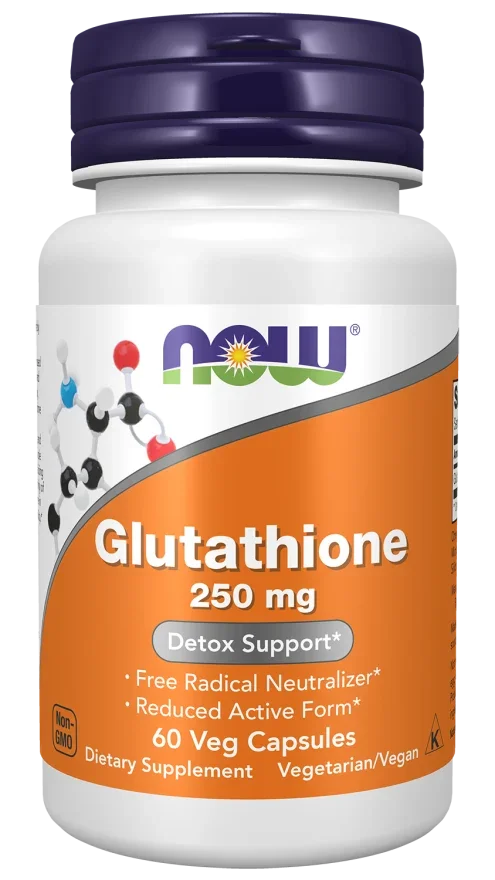 NOW Glutathione 250 mg 60 veg capsules bottle