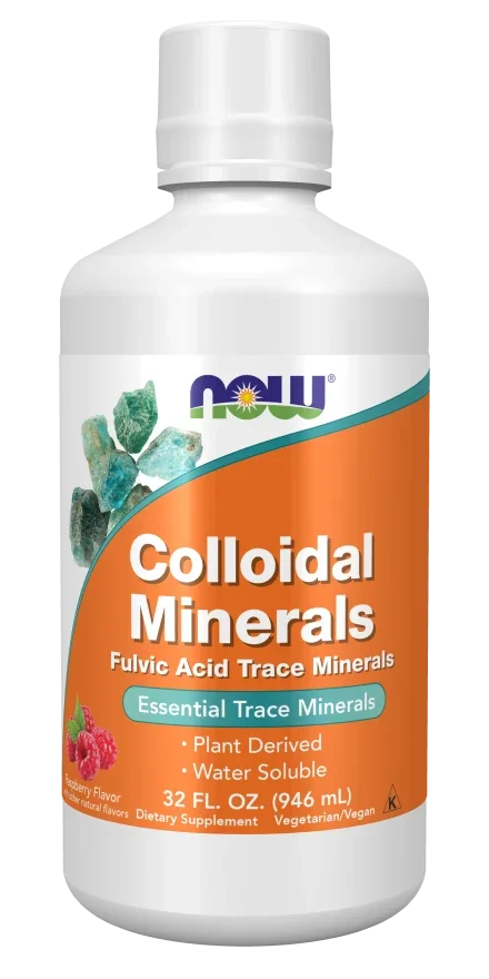 NOW Colloidal Minerals Raspberry Flavor 946 ml bottle