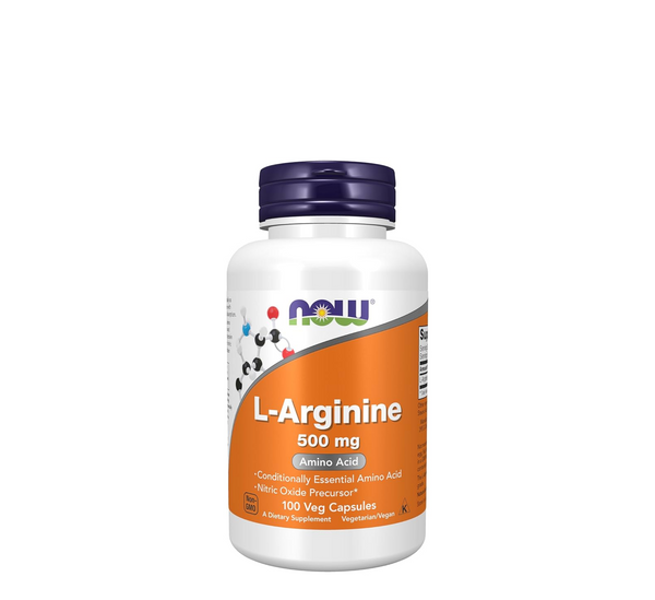 NOW L-Arginine 500 mg – 100 Veg Capsules