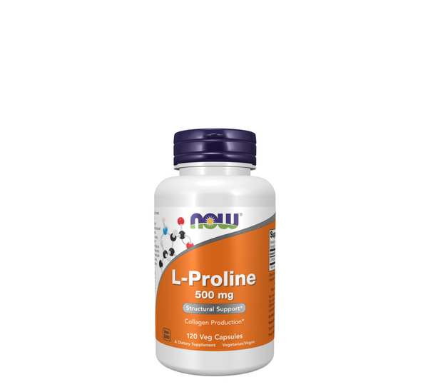 NOW L-Proline 500 mg – 120 Veg Capsules