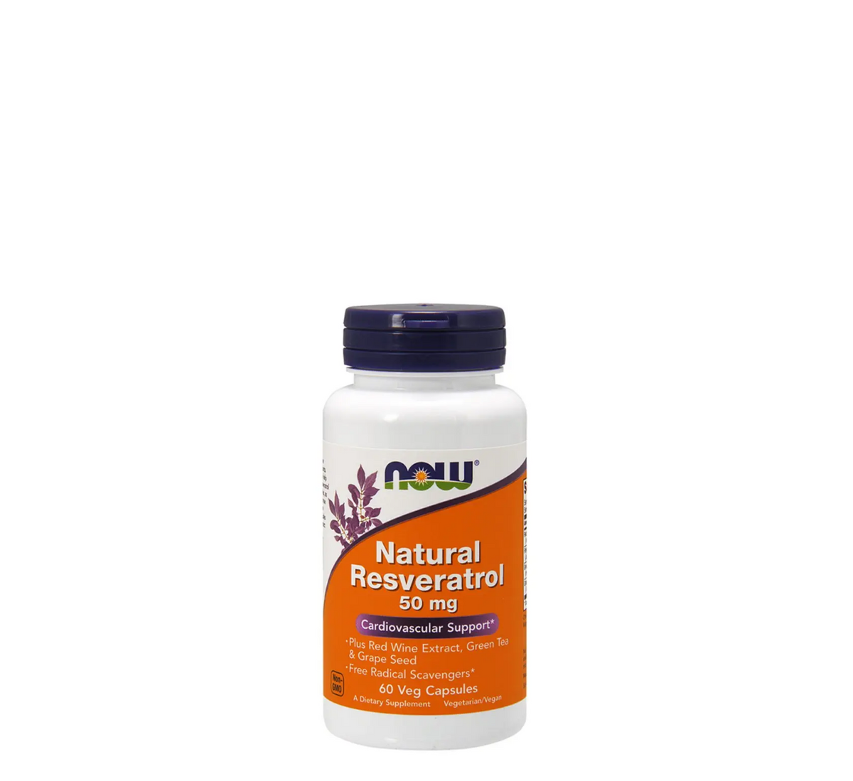 NOW - Natural Resveratrol - 60 Veg Capsules