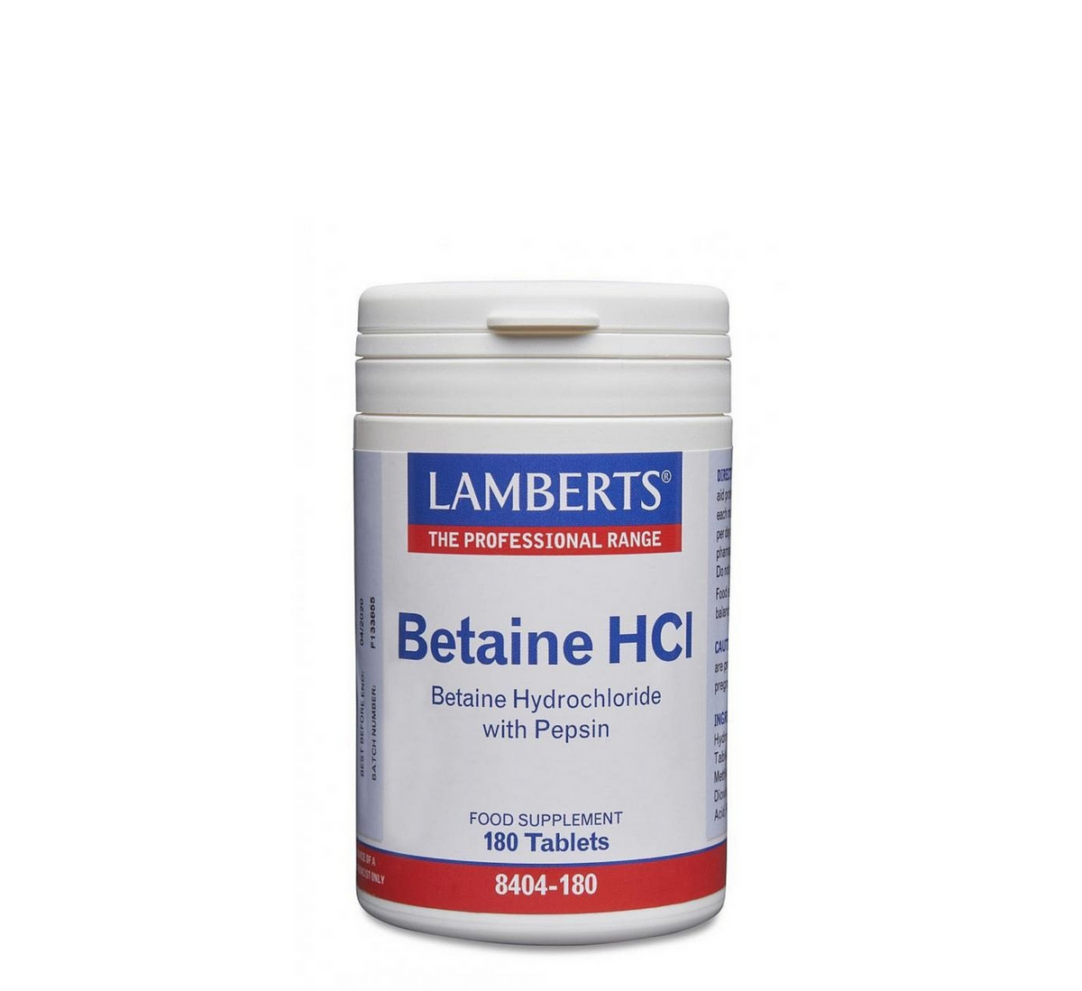 Lamberts Betaine HCl 324 mg me Pepsin 5 mg, 180 tableta
